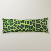 Silhouette Leopard Black en Green Lichaamskussen (Achterkant)