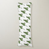 Silhouette Leopard Black en Green Lichaamskussen (Voorkant Verticaal)