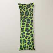 Silhouette Leopard Black en Green Lichaamskussen (Achterkant (Verticaal))