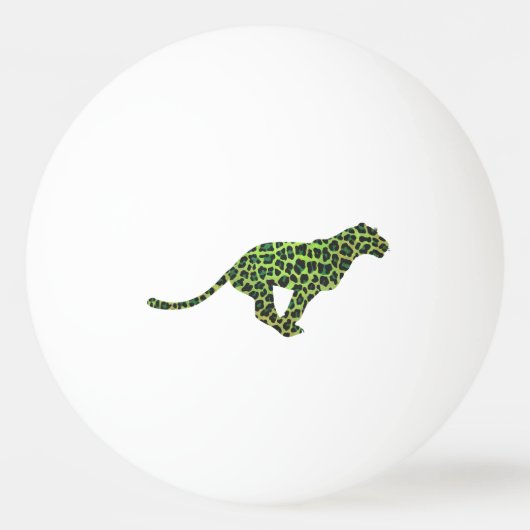 Silhouette Leopard Black en Green Pingpongbal (Voorkant)