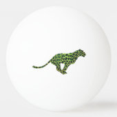Silhouette Leopard Black en Green Pingpongbal (Achterkant)
