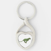 Silhouette Leopard Black en Green Sleutelhanger (Voorkant)