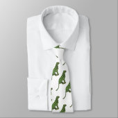 Silhouette Leopard Black en Green Stropdas (Gebonden)