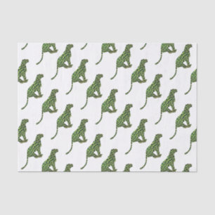 Silhouette Leopard Black en Green Tissuepapier