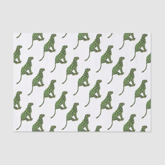 Silhouette Leopard Black en Green Tissuepapier (Voorkant)