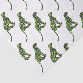 Silhouette Leopard Black en Green Tissuepapier (Detail)