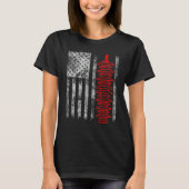 Silhouette Lightning Arrester American Flag Linema T-shirt (Voorkant)