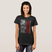 Silhouette Lightning Arrester American Flag Linema T-shirt (Voorkant volledig)