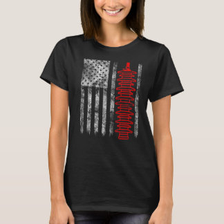 Silhouette Lightning Arrester American Flag Linema T-shirt