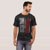 Silhouette Lightning Arrester American Flag Linema T-shirt (Voorkant volledig)