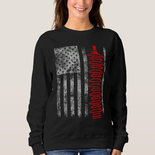 Silhouette Lightning Arrester American Flag Linema Trui (Voorkant)