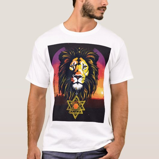 Silhouette Lion Head T-Shirt – Vet & Krachtig (Voorkant)