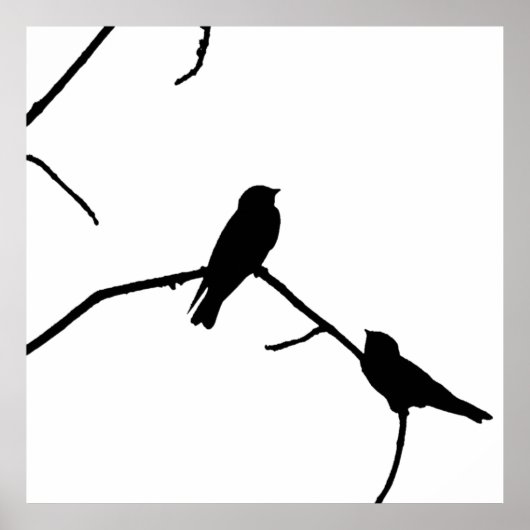 Silhouette Love Bird die kijkt door te slikken of  Poster (Voorkant)