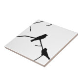 Silhouette Love Bird die kijkt door te slikken of  Tegeltje (Zijkant)