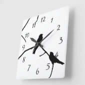 Silhouette Love Bird Watchen Vierkante Klok (Hoek)