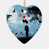 Silhouette Love Keramisch Ornament (Rechts)