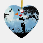 Silhouette Love Keramisch Ornament (Voorkant)
