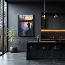 Silhouette Man Gevist bij zonsondergang - Impressi