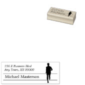 Silhouette mannelijke loper retouradres rubberstempel (Gestempeld)