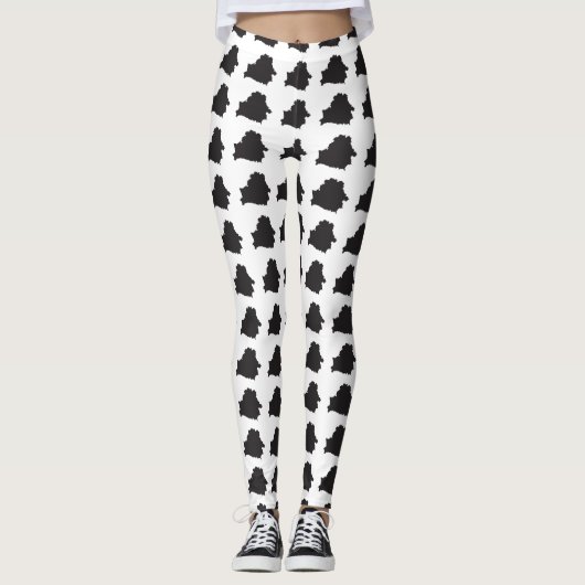 Silhouette Map van Belarus Leggings (Voorkant)