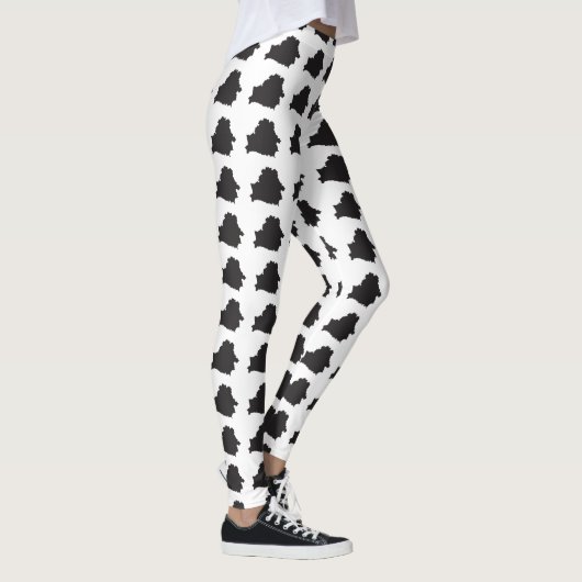 Silhouette Map van Belarus Leggings (Rechts)