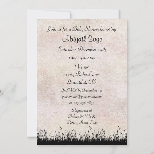  Silhouette Mare en Foal Horse Baby shower Kaart (Achterkant)