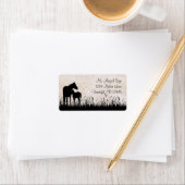 Silhouette Mare en Foal in een Adres van de Horse  Etiket (Insitu)