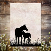 Silhouette Mare en Veulenpaard Baby shower Kaart