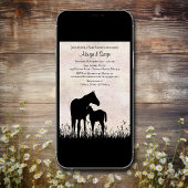 Silhouette Mare en Veulenpaard Baby shower Kaart