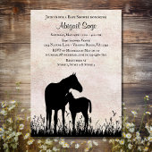 Silhouette Mare en Veulenpaard Baby shower Kaart
