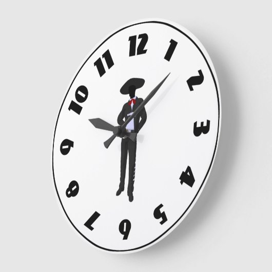 Silhouette Mariachi Clock Grote Klok (Hoek)