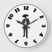 Silhouette Mariachi Clock Grote Klok (Voorkant)