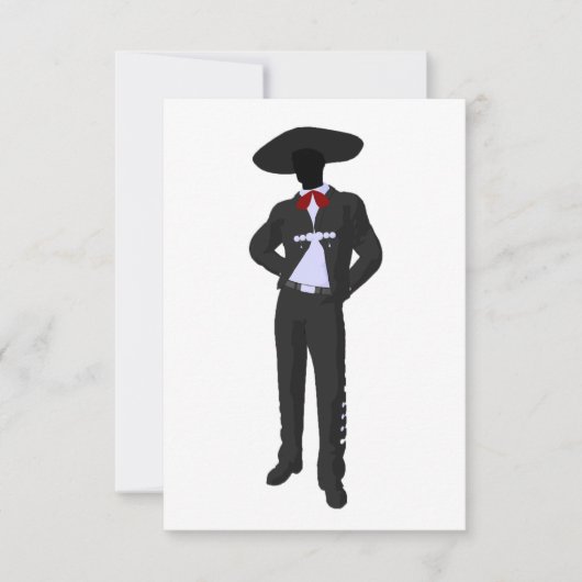 Silhouette Mariachi Invitations Kaart (Voorkant)