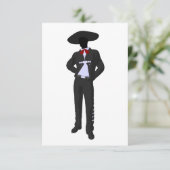 Silhouette Mariachi Invitations Kaart (Staand voorkant)