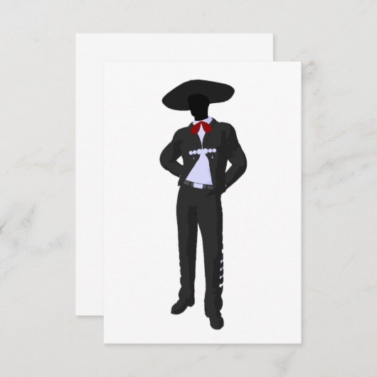 Silhouette Mariachi Invitations Kaart (Voorkant / Achterkant)