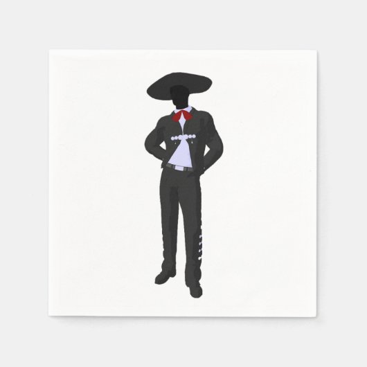 Silhouette Mariachi Paper Napkins Servet (Voorkant)