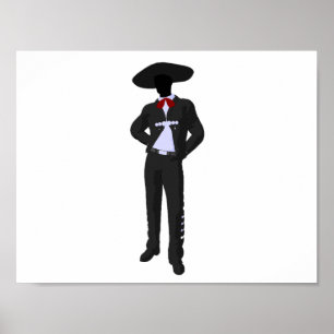 Silhouette Mariachi Poster