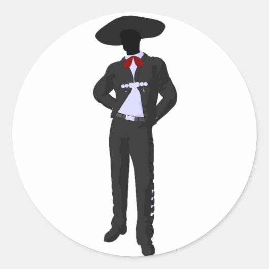 Silhouette Mariachi Stickers (Voorkant)