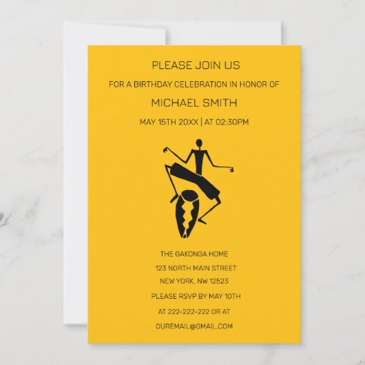 Silhouette Master Drummer Verjaardag Kaart (Voorkant)