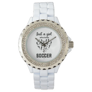 Silhouette meisjes spelen Voetbal Horloge