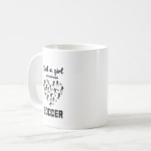 Silhouette meisjes spelen Voetbal Koffiemok (Voorkant links)