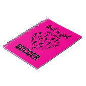 Silhouette meisjes spelen Voetbal Notitieboek (Linkerzijde)