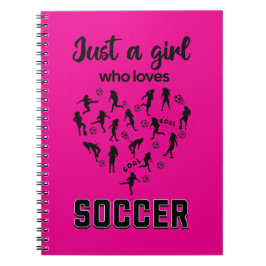 Silhouette meisjes spelen Voetbal Notitieboek