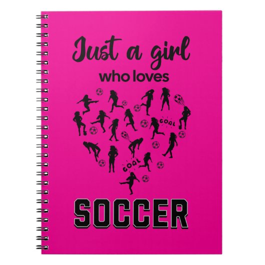 Silhouette meisjes spelen Voetbal Notitieboek (Voorkant)