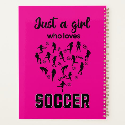 Silhouette meisjes spelen Voetbal Planner (Achterkant)