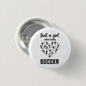 Silhouette meisjes spelen Voetbal Ronde Button 3,2 Cm (Voorkant /achterkant)