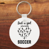 Silhouette meisjes spelen Voetbal Sleutelhanger (Achterkant)