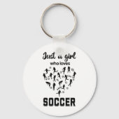Silhouette meisjes spelen Voetbal Sleutelhanger (Achterkant)