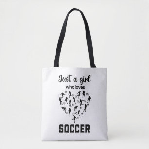 Silhouette meisjes spelen Voetbal Tote Bag