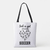 Silhouette meisjes spelen Voetbal Tote Bag (Achterkant)